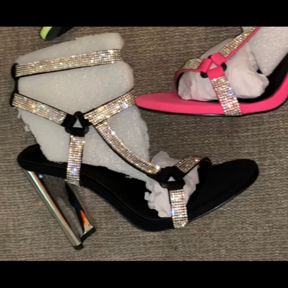 Black Rhinestone heels - Picture 3 of 3